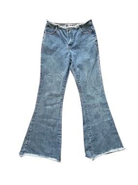 Vintage Y2K Low Rise Flare Bell Bottom Jeans Rhinestone Fray 26”